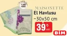 MAİSONETTE EL HAVLUSU 30X50 CM